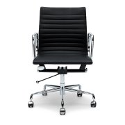 Кресло Eames Style Ribbed Office <br>Chair EA 117 черная кожа